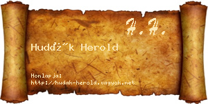 Hudák Herold névjegykártya
